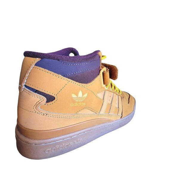 ADIDAS Forum Mid Sneakers GX7079 Brown Mens 9 Gym Shoes Lace Up Monogram - Picture 2 of 13